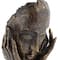 Brown Polystone Traditional Sculpture, Mask 16" x 5" x 8"